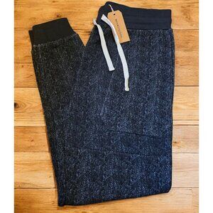 Mcnairy & Co Sweatpants Mens sz M Black Gray Chevron Streetwear Cuffed Heavy NWT